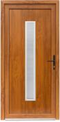 Bastion Usa intrare PVC Serena, 5 camere izolare, 980x2000 mm, deschidere dreapta privit din interior, stejar auriu pe ambele fete