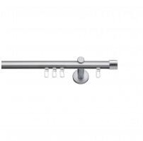 SN Deco Group Galerie cu profil aluminiu Dop, Ø 19mm, simplă nichel-satinat cu consolă plată, 160 cm Suport draperie