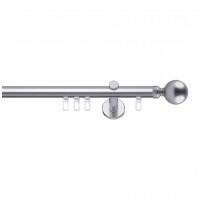 SN Deco Group Galerie cu profil aluminiu Ball, Ø 19mm, simplă nichel cu consolă plată, 320 cm Suport draperie