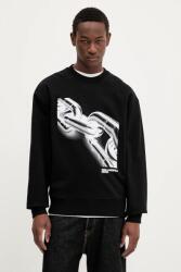 Karl Lagerfeld Jeans pamut melegítőfelső fekete, nyomott mintás, A3M20021 - fekete M