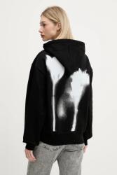 Karl Lagerfeld Jeans pamut melegítőfelső fekete, nyomott mintás, kapucnis, A3W20038 - fekete M