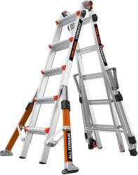Little Giant Ladder Телескопична алуминиева стълба Little Giant Conquest 2.0 PRO M22, с обезопасителни релси, 4x5 стъпала (16332EN-018)