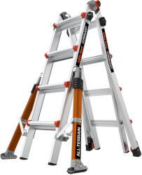 Little Giant Ladder Телескопична алуминиева стълба Little Giant Conquest 2.0 M17, 4x4 стъпала за всички терени (16337EN)