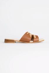 Karl Lagerfeld bőr papucs PETALO barna, női, KL80772 - barna Női 38