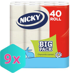 Nicky BIG PACK toalettpapír, 3 rétegű, 40 tekercses KARTON - 3 csomag (K8004260014946)