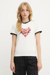 Karl Lagerfeld pamut póló - bézs XS - answear - 26 990 Ft