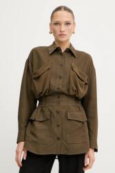 PINKO lenvászon ing galléros, zöld, regular, 105017 A2I9 - zöld 36