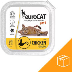 Euro Pet Euro Cat Paté Alutálcás Macskaeledel (Csirke) - 16x100 g