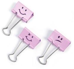 Rapesco Bindercsipesz, 19mm, "Fun", RAPESCO, világos rózsaszín, 20db/bliszt (1349) - tonerpiac