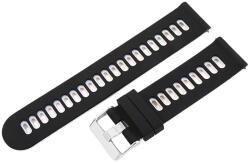  Műanyag okosóra szíj, gyorskioldós, fekete/fehér színű, normál hossz, 20mm (9322-0)