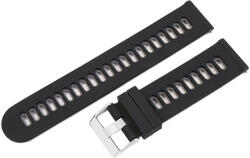  Műanyag okosóra szíj, gyorskioldós, fekete/szürke színű, normál hossz, 20mm (9325-0)