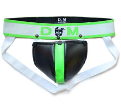 BDSMaster Jockstrap Neo Dungeon - fekete-fluoreszcens zöld férfi alsó