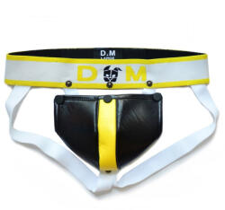 BDSMaster Jockstrap Neo - fekete-sárga férfi fehérnemű prémium stílusban - szexvital