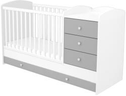  Kombinált 3 fiókos gyermekágy ezüst-fehér színben