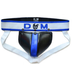 BDSMaster Jockstrap Neo Dungeon - fekete-kék prémium jockstrap - pajkospajtas