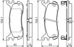 Bosch Fékbetét készlet BOSCH 0 986 494 341 for MAZDA, MITSUBISHI, NISSAN (0 986 494 341)