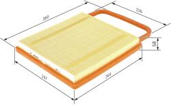 Bosch légszűrő BOSCH 1 457 433 574 for SKODA, VW, AUDI, SEAT (1 457 433 574)