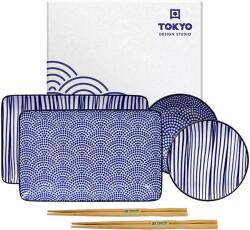  Nippon Blue Sushi Tányér Ájándékkészlet Díszdobozban, 6db (Tokyo Design) (8719323516625)