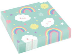 Amscan Szalvéták - Szivárvány és felhő 33 x 33 cm