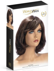  World Wigs Victoria középhosszú, hullámos, barna paróka - lunaluna