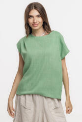 Pierino Bluza verde lejera din vascoza cu in, melanjata, cu maneca cazuta scurta S/M