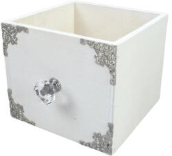  Dekoláda fehér kocka gombbal 13x13x11cm - papelito