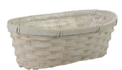  Bambusz kosár - bélelt, fonott, ovál, peremes 18*29*10, 5cm - natúr 4526