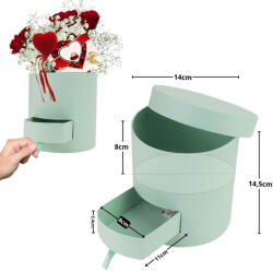  Papírdoboz henger fiókos menta - papelito