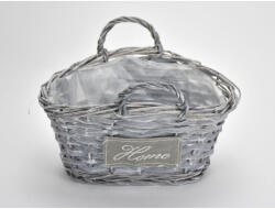  Fonott vesszőtáska - szürke 25*19*14/19cm 4039SG