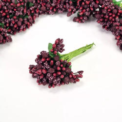  Bogyós mini csokor / virágbibe, 9cm - Bordó 7591L