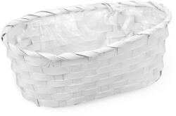  Bambusz kosár - bélelt, fonott, ovál 16*24*9cm - fehér 4512