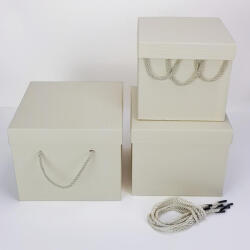  Kocka doboz szett krém 3db/szett - papelito