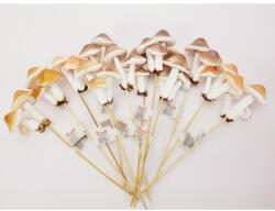  Pálcikás gomba dekoráció fényes 12db/dob