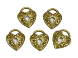 Fém medál, szív lakat 1, 7*2cm 5/cs 8082 (8082)