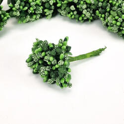  Bogyós mini csokor / virágbibe, 9cm - Zöld 7591A