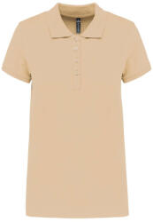 Kariban Női galléros piké póló, rövid ujjú, Kariban KA255, Light Sand-L (ka255lsa-l)