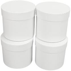 Papelito Papírdoboz henger fehér 13*12cm 4db/csomag - ajándékcsomagoláshoz és ünnepi dekorációhoz