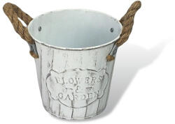  Bordázott bádog kaspó 13x12cm - fehér 8748FEH