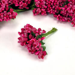  Bogyós mini csokor / virágbibe, 9cm - Magenta 7591K