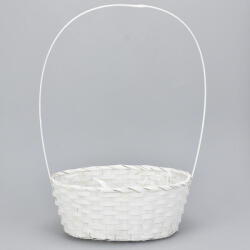  Bambusz füles ovál kosár fehér nagy - papelito