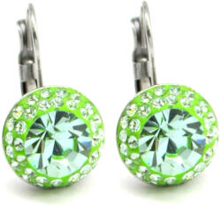 APHRODITÉ kapcsos fülbevaló (chrysolite halványzöld 12 mm-es) (2025022004)