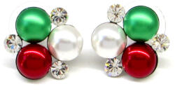 ÓRIÁS DÍSZES TRIPLA XENA fülbevaló (Nemzeti piros, fehér, zöld) (2025062301)