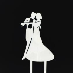  7683 26 Esküvői tortadísz fehér - kosarbolt