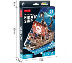  3D kicsi puzzle: Pirate Ship - kalózhajó