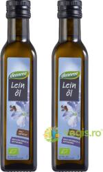 dennree Pachet Ulei de In Virgin Presat la Rece Ecologic/Bio 250ml+250ml