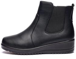 Rovi Design Ghete dama din piele eco cu fermoar imblanite Negru W33-8N, marimea 40