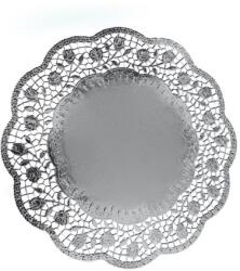 WIMEX Dekoratív csipke (PAP/ALU) kerek ezüst Ø36cm [4 db]