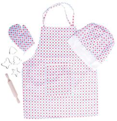 Bigjigs Toys Set sortulet si accesorii alb cu buline (BJ633) - piciulica Bucatarie copii