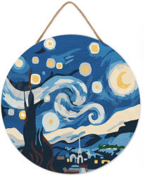Figured Art Set pictura pe numere rotunda, pe lemn, Noapte instelata, O30cm (RFA001)