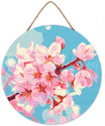 Figured Art Set pictura pe numere rotunda, pe lemn, Flori de cires, O30cm (RFA012)